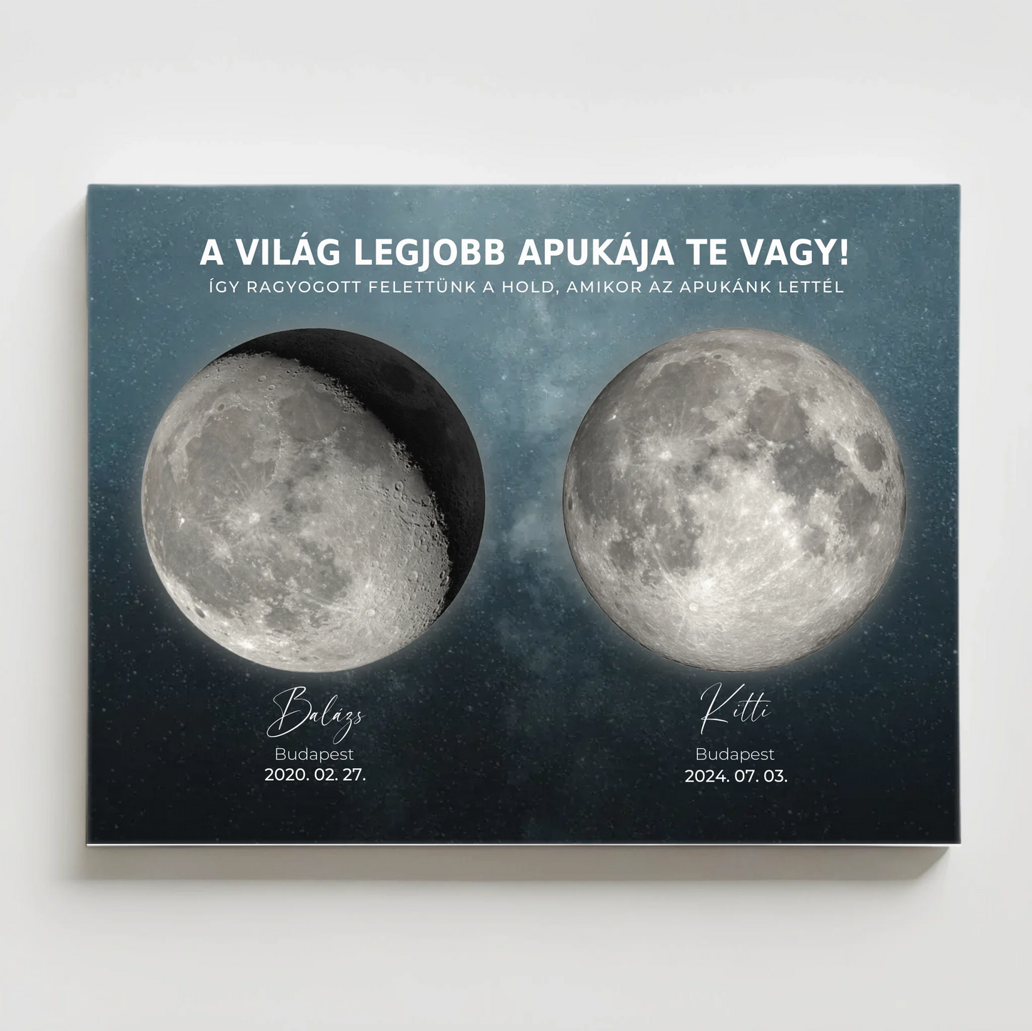 Családi Holdfázis falikép több fontos dátummal