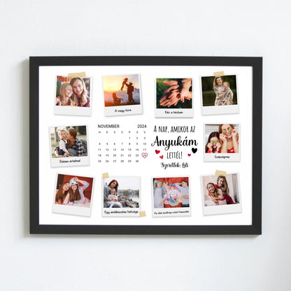 A nap amikor az anyukám lettél - egyedi fotós anyák napi falikép