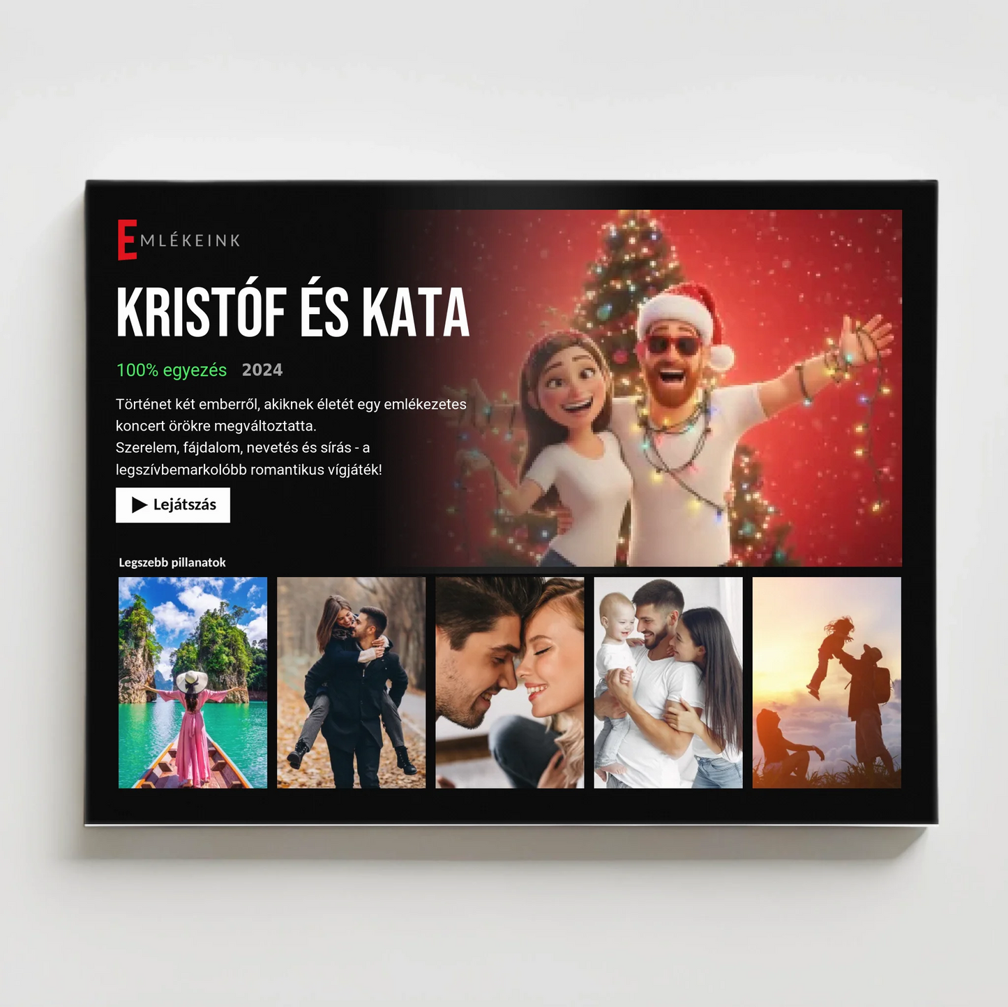 Karácsonyi Netflix falikép saját fotókkal, azonnali előnézet