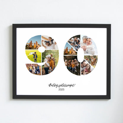 Születésnapi falikép egyedi fotókkal 90-99 év