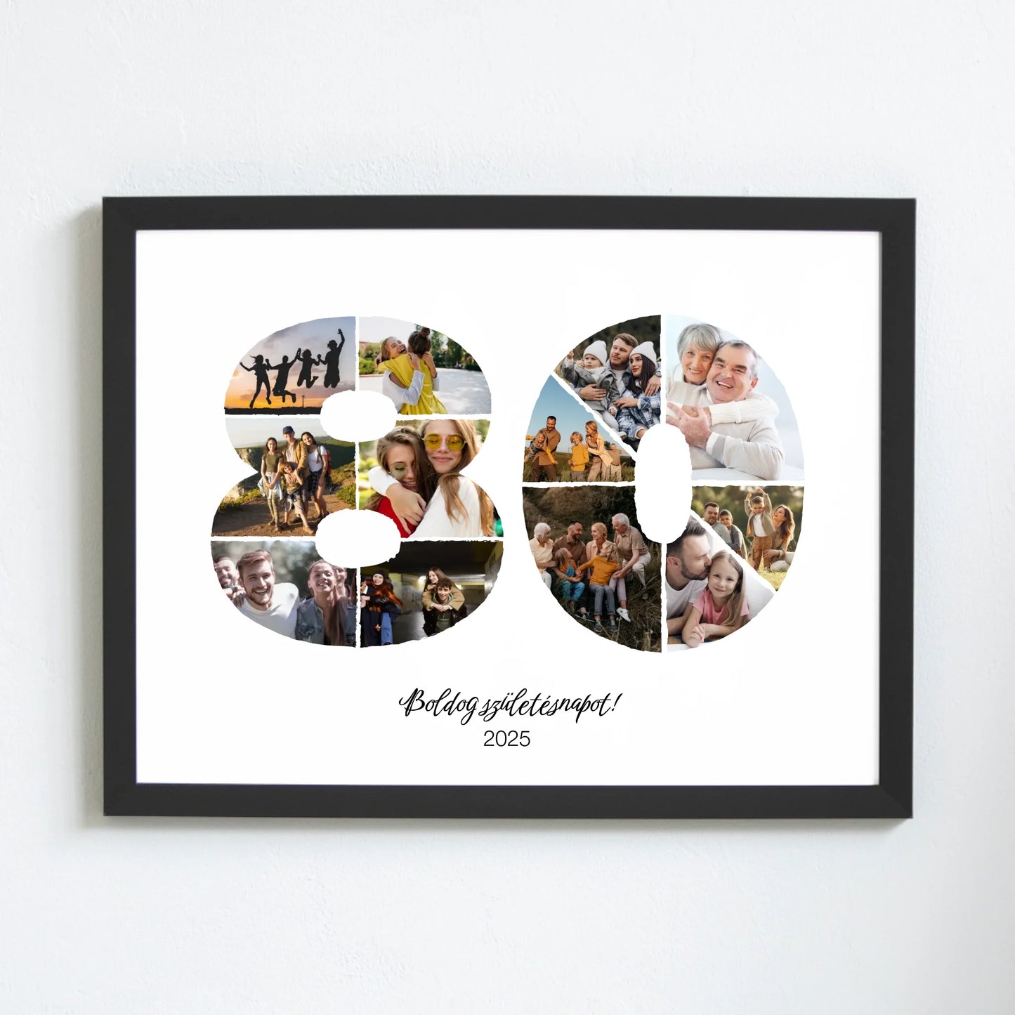 Születésnapi falikép egyedi fotókkal 80-89 év