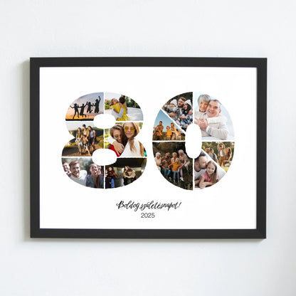 Születésnapi falikép egyedi fotókkal 80-89 év