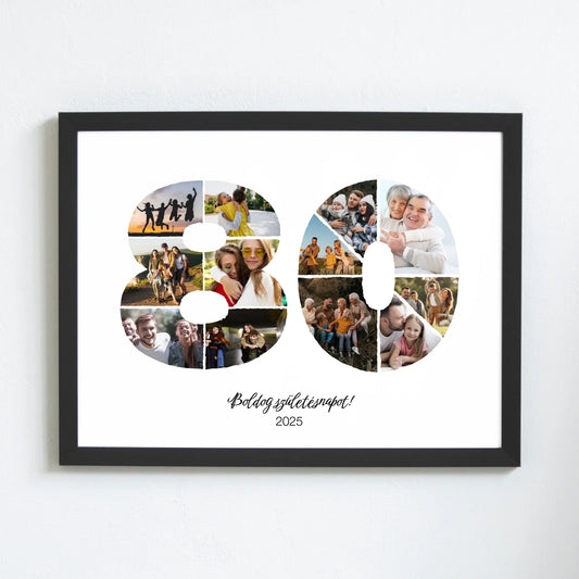 Születésnapi falikép egyedi fotókkal 80-89 év