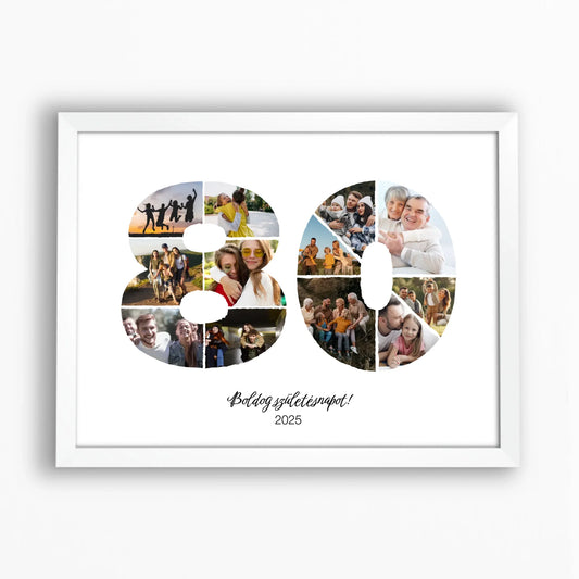 Születésnapi falikép egyedi fotókkal 80-89 év