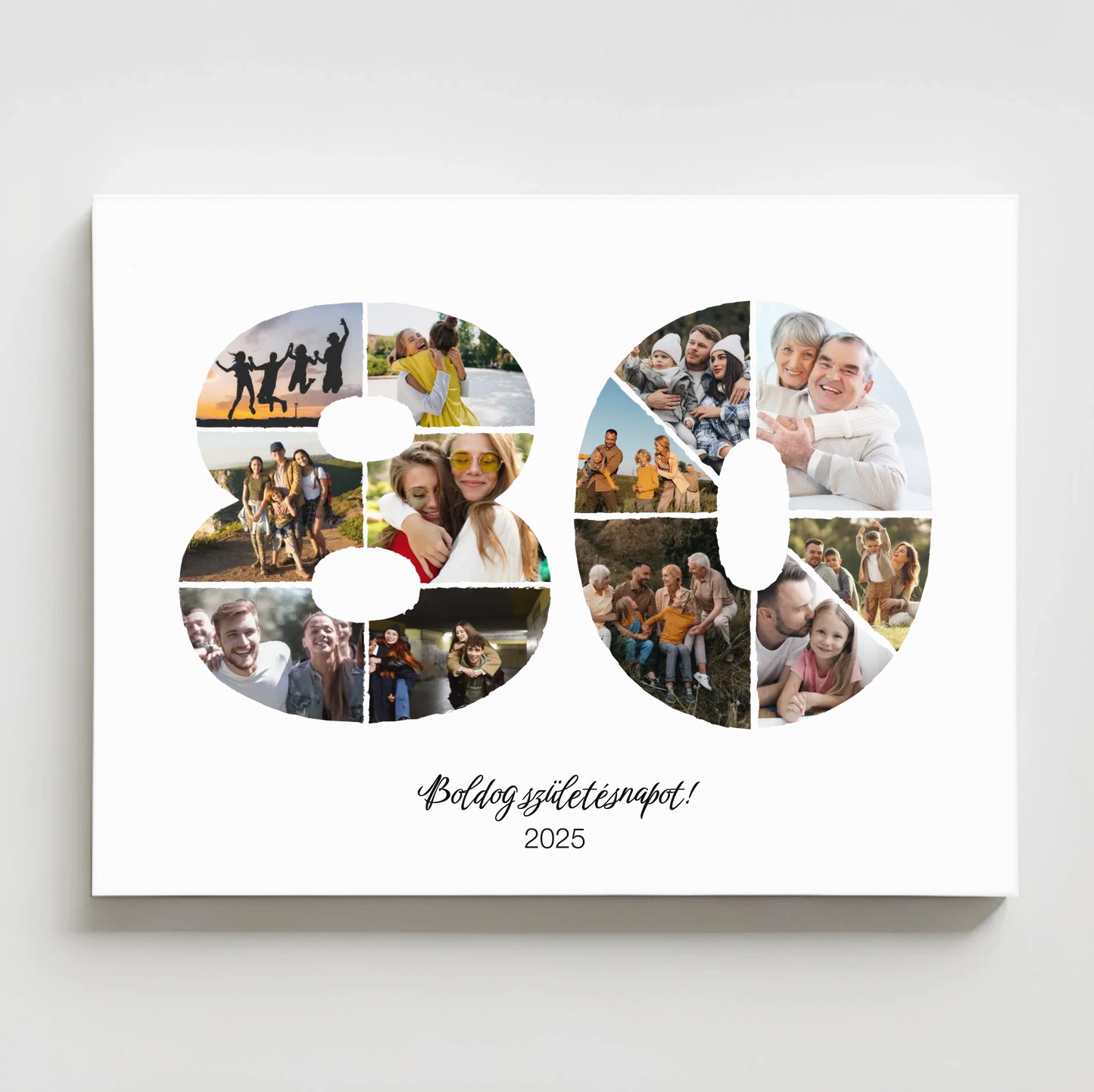 Születésnapi falikép egyedi fotókkal 80-89 év