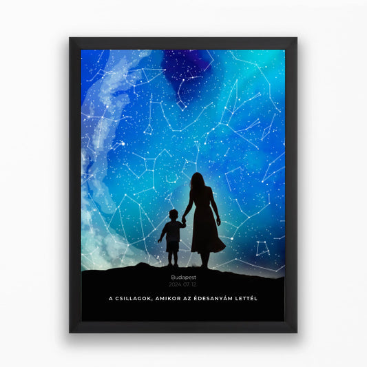 Csillagtérkép anyukáknak gyönyörű égbolttal