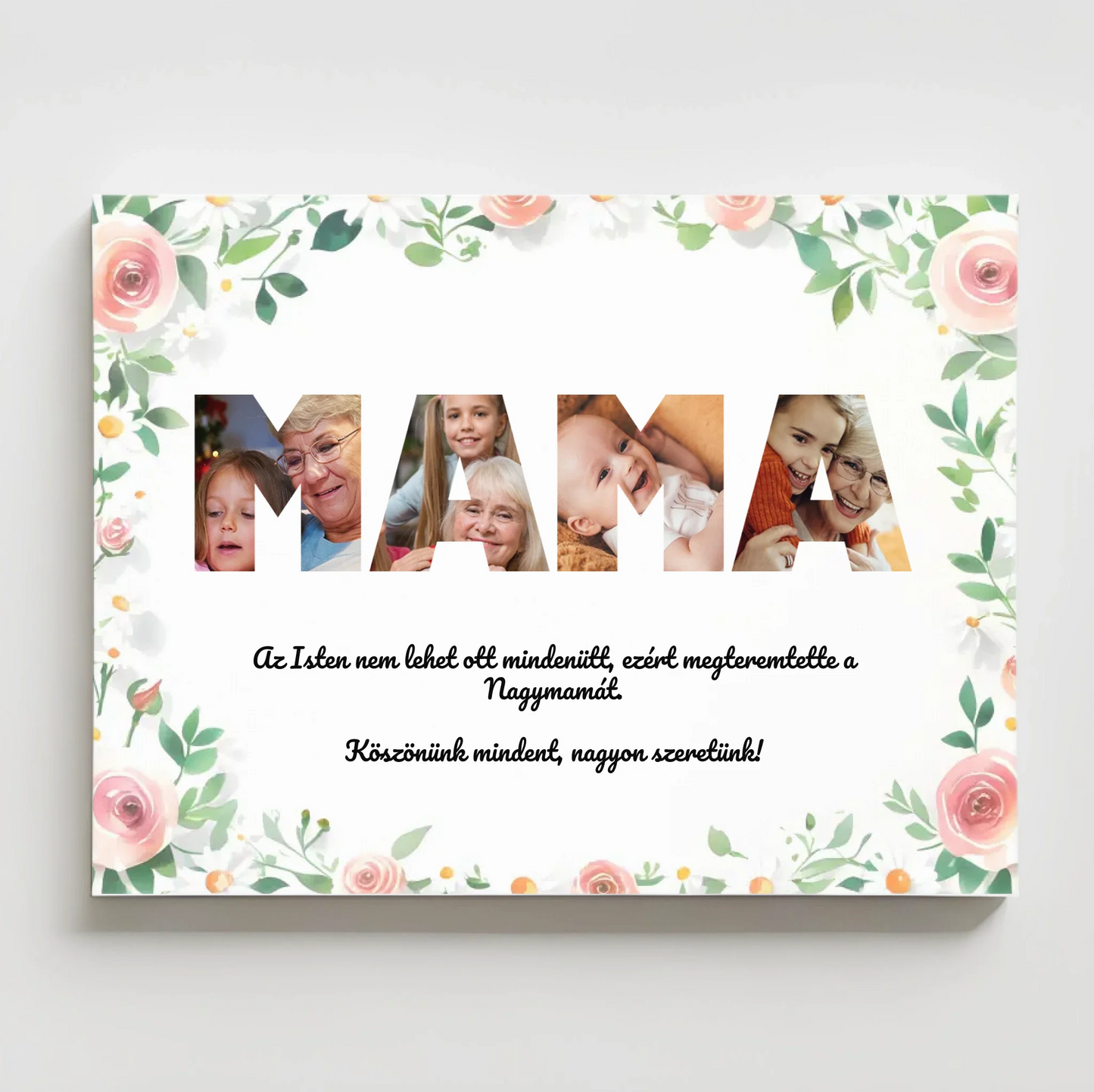 Virágos MAMA falikép a legjobb nagyinak