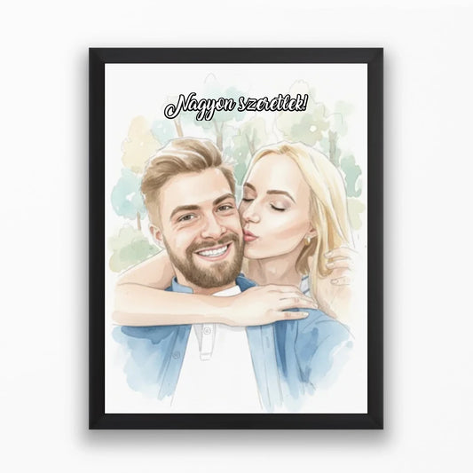 Művészi akvarell portré saját fotóból - azonnali előnézet