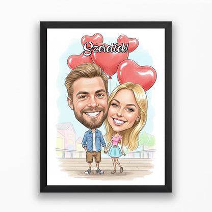 Valentin karikatúra pároknak - azonnali előnézet
