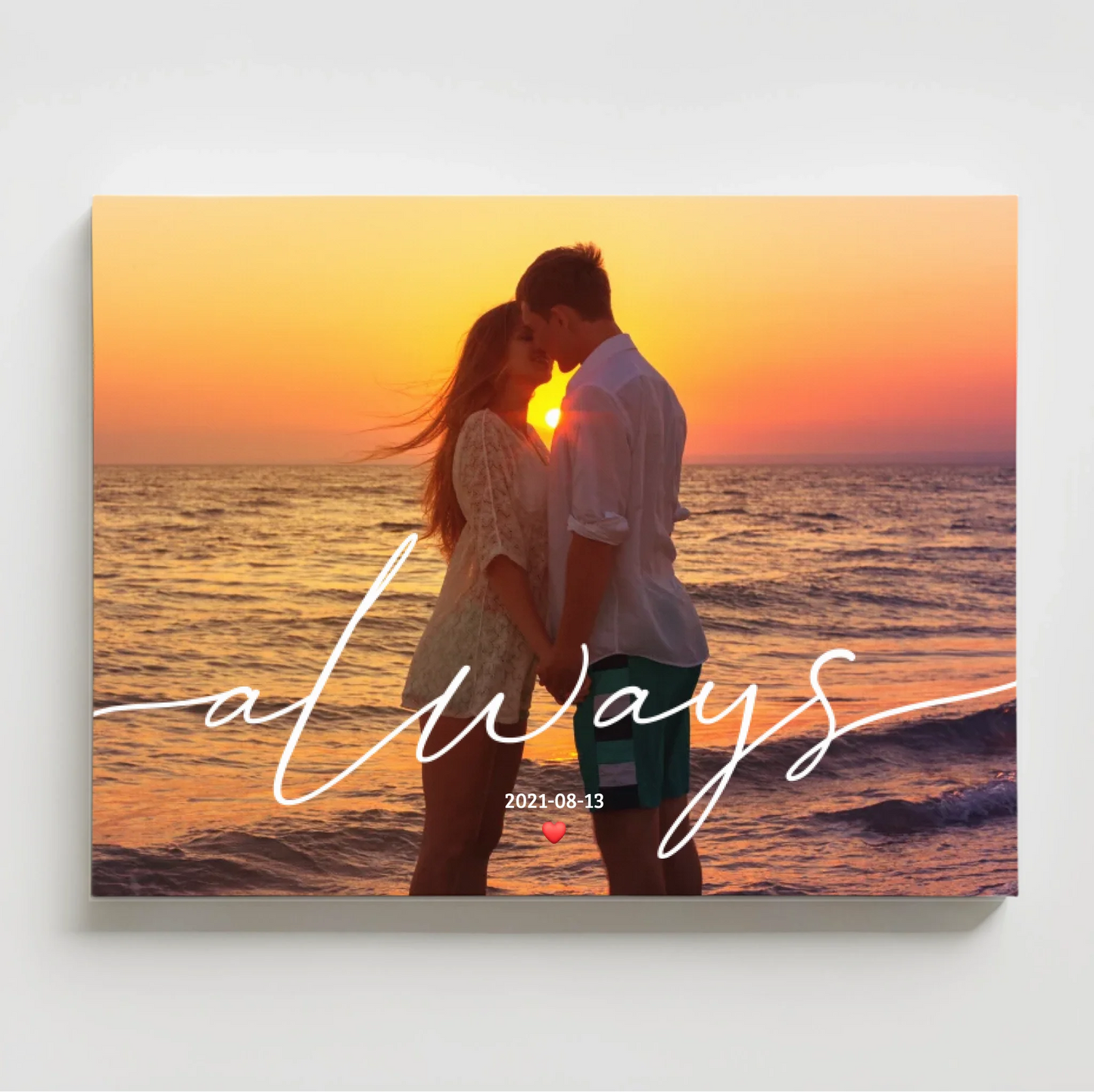 Feliratos falikép egyedi fotóval - fekvő