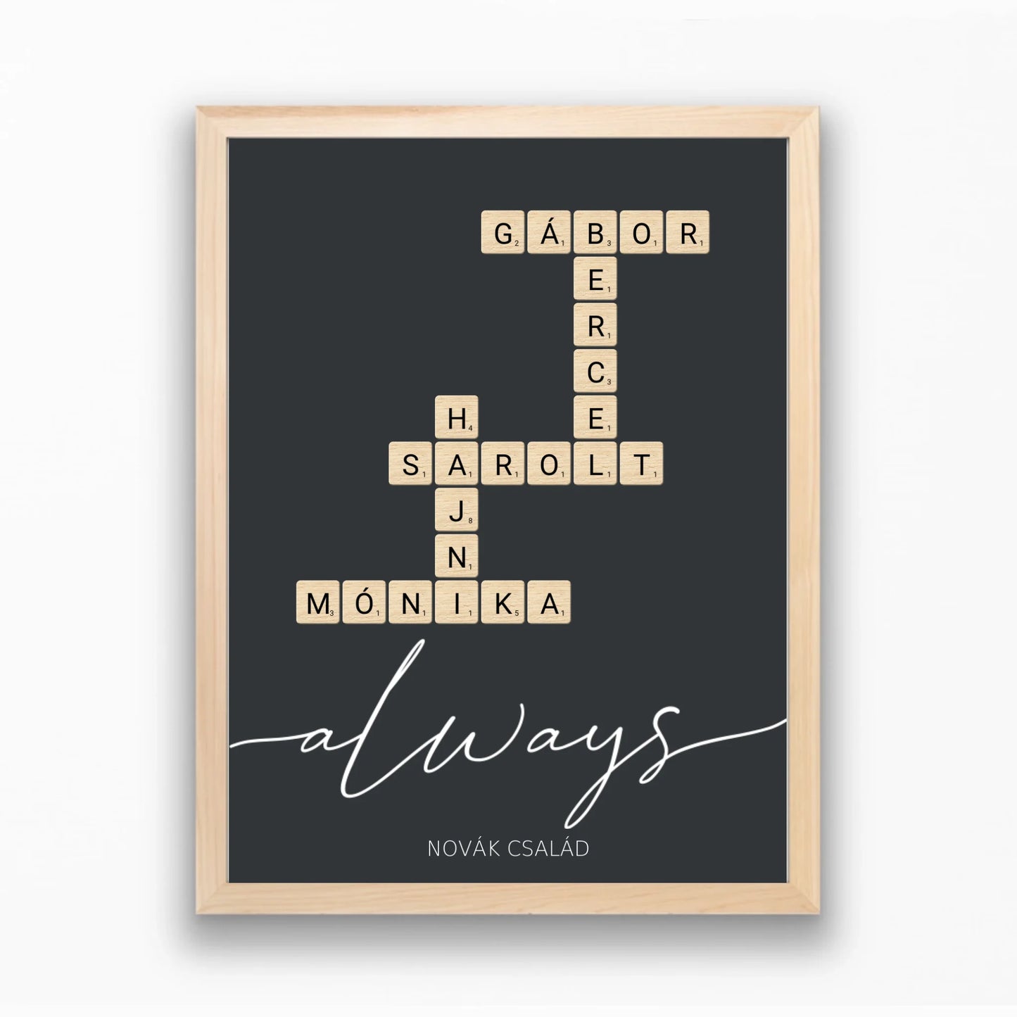 Scrabble családi szókirakós falikép