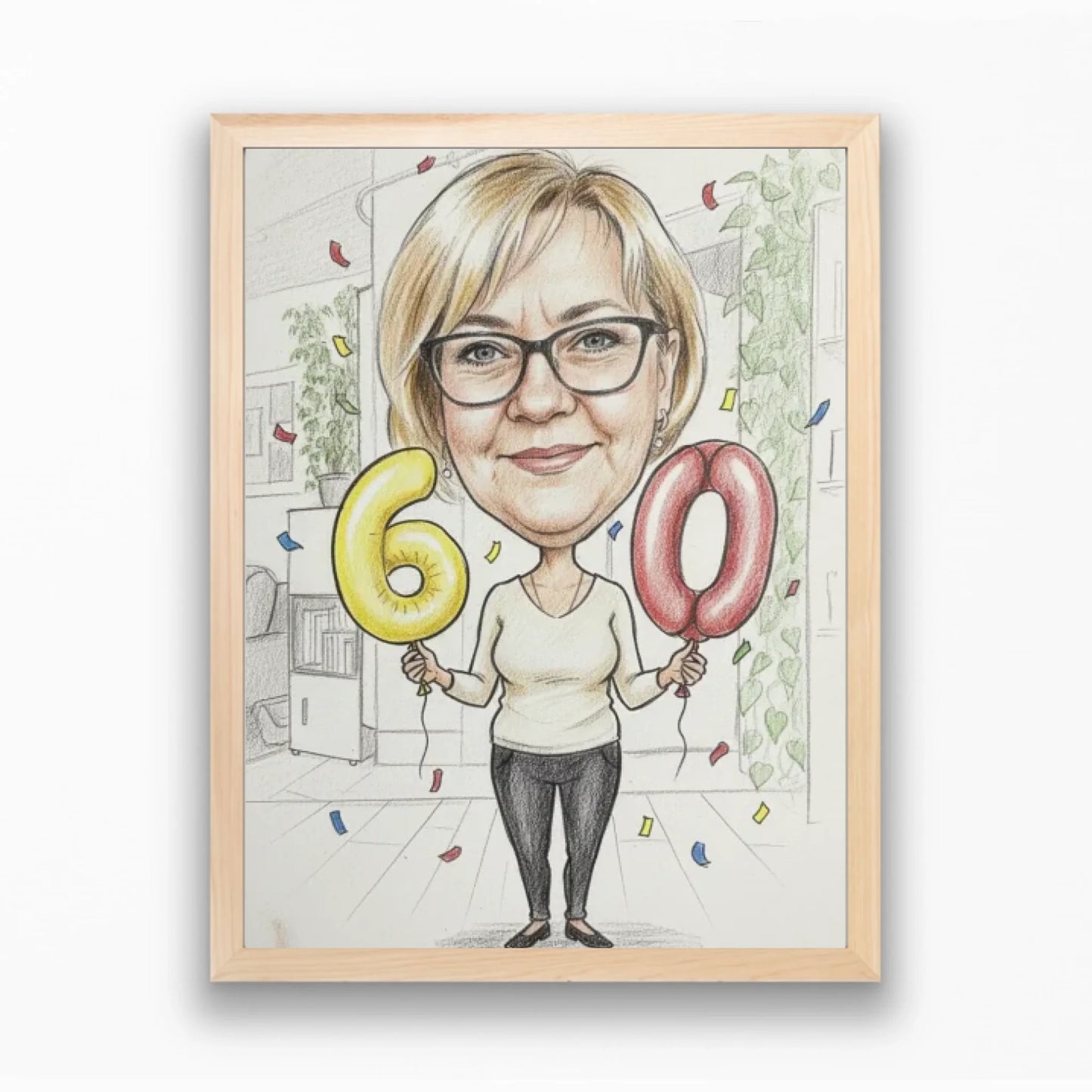 Születésnapi karikatúra falikép saját fotóból - azonnali előnézettel