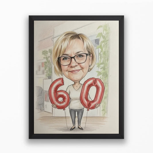 Születésnapi karikatúra falikép saját fotóból - azonnali előnézettel