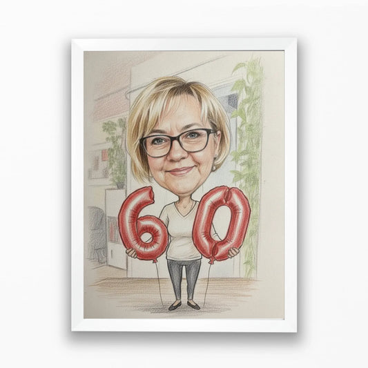 Születésnapi karikatúra falikép saját fotóból - azonnali előnézettel