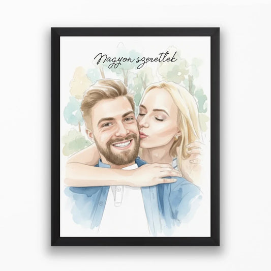 Művészi akvarell portré saját fotóból - azonnali előnézet