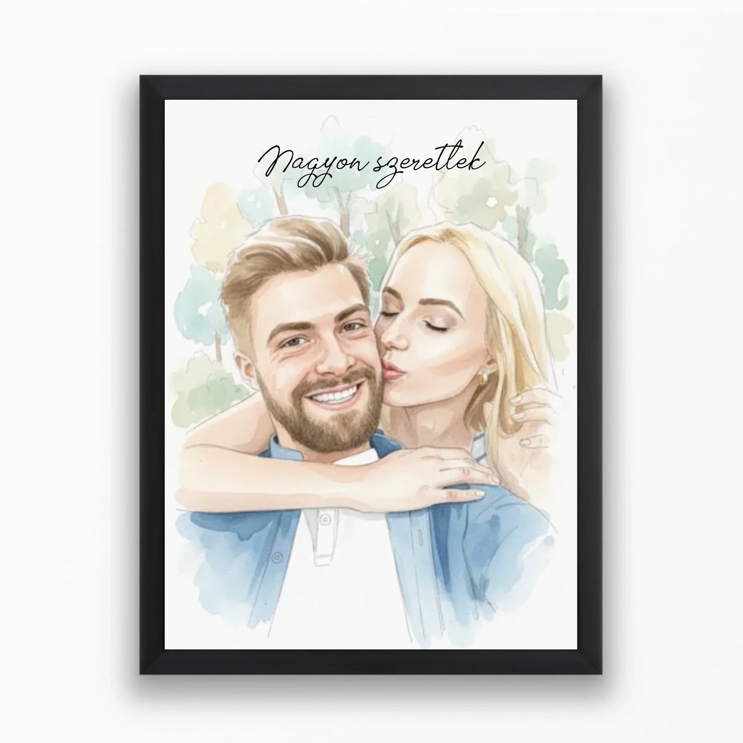 Művészi akvarell portré saját fotóból - azonnali előnézet